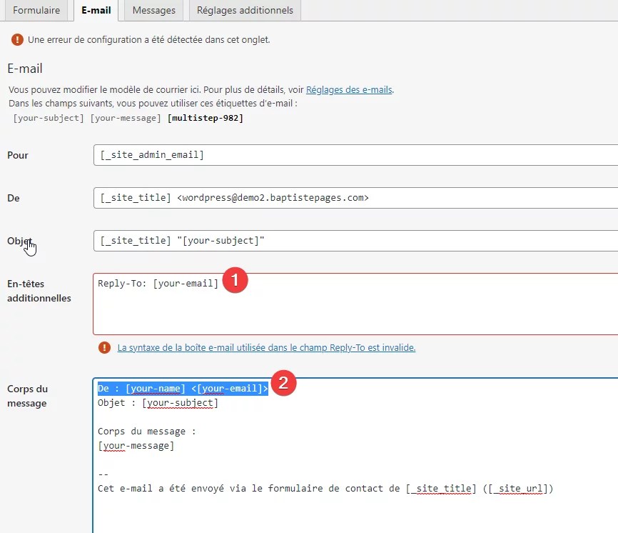 Contact Form 7 Multi Step Créons un formulaire à étapes