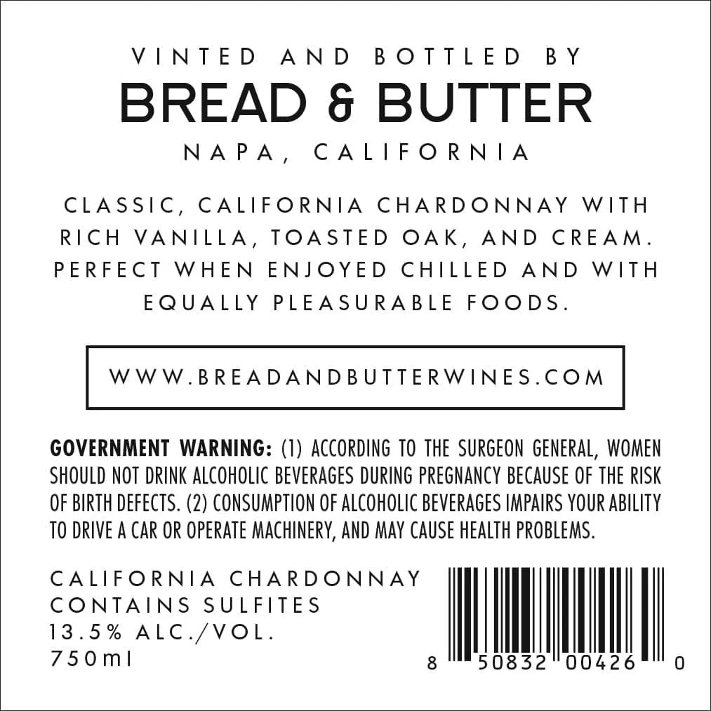 Bread & Butter Chardonnay Buy Now Barbank