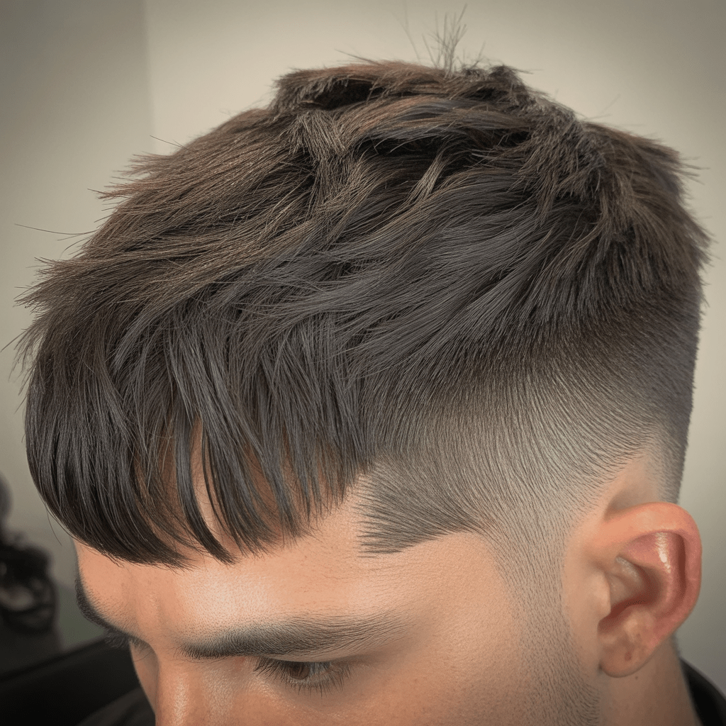 Textured Fringe Mid Taper Fade Style Guide Barber Seo Services
