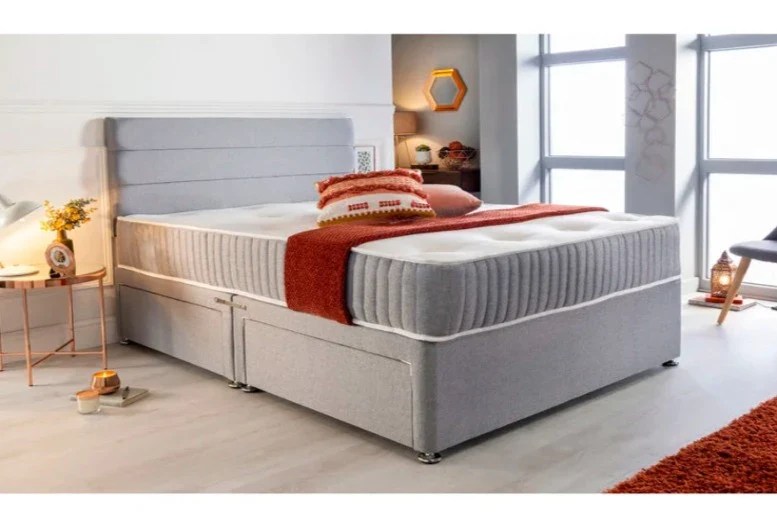 Paneled Divan Bed Set with Drawer and Mattress Options Barclay Beds