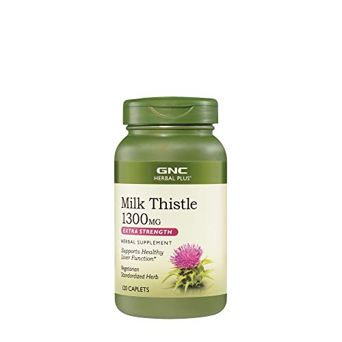 UPC 048107175306 GNC Herbal Plus Milk Thistle 1300mg, 120 Caplets, Healthy Liver Function
