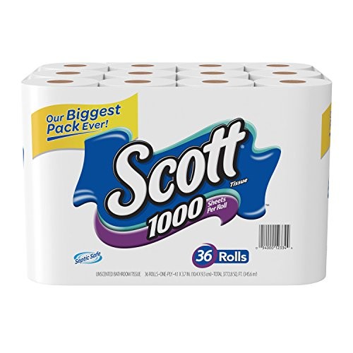 UPC 054000123344 Scott 1000 Sheets Per Roll Toilet Paper,36 Rolls