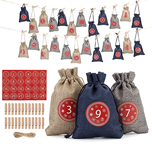 UPC 196336245298 LinTimes 24 Christmas Countdown Bags Advent Calendar
