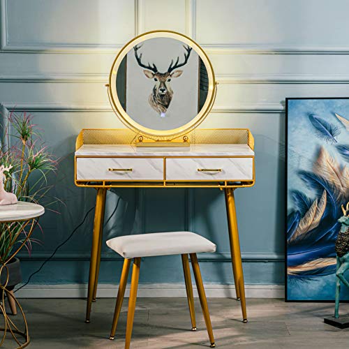 UPC 758277785228 YOURLITE Makeup Vanity Table Set with Lighted Mirror