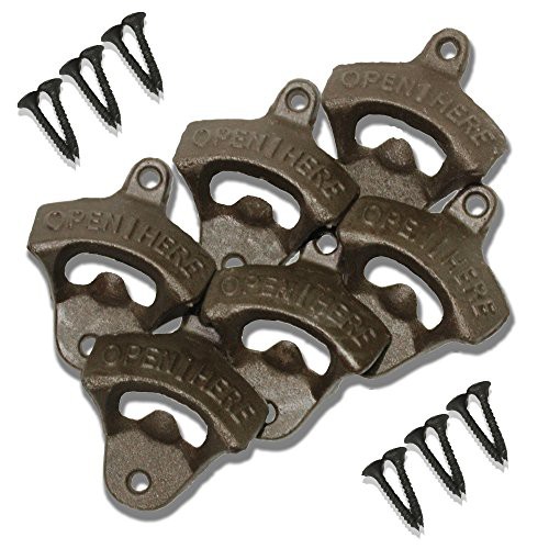 UPC 765407345238 Wall Mounted Cast Iron Bottle Openers Bulk Set of 6