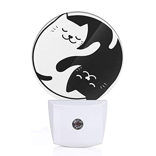 UPC 772168910674 Uanvaha Tai Chi Cat Nightlight Two Black White Cats