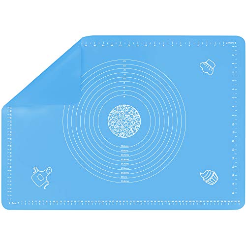 UPC 783971544369 JFD 25" X 18" Blue Extra Large Silicone Pastry Mat Extra Thick Non Stick