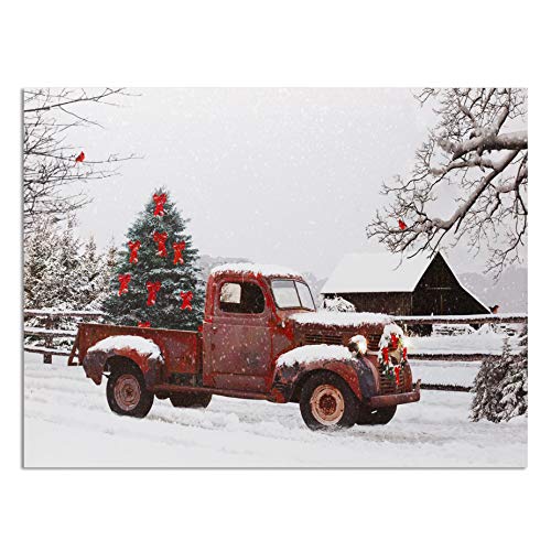 UPC 794580026733 Lighted Vintage Red Truck Canvas Wall Art LED