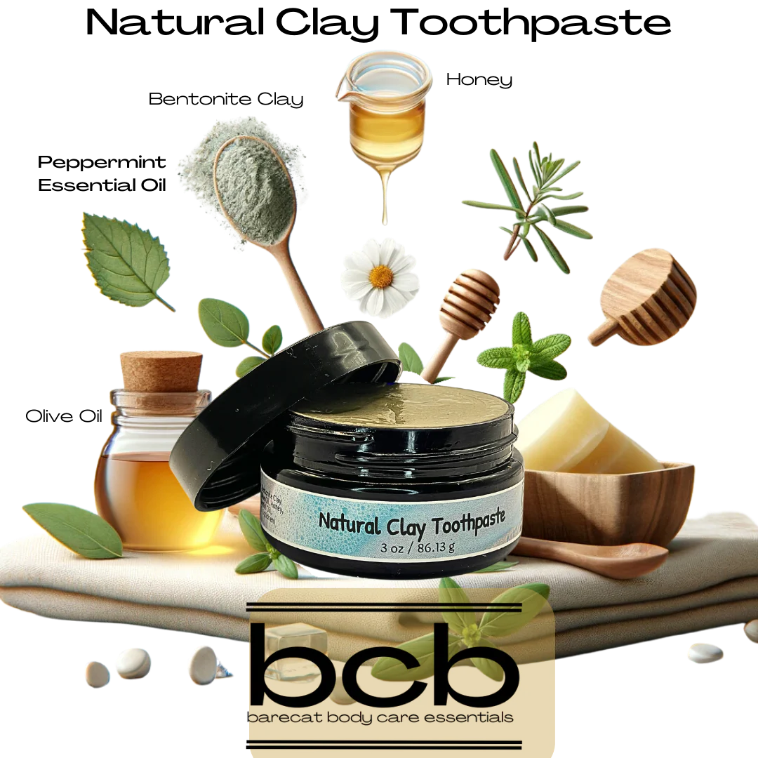 The Ultimate Oral Care Bentonite Clay, Olive Oil, Peppermint Oil, and