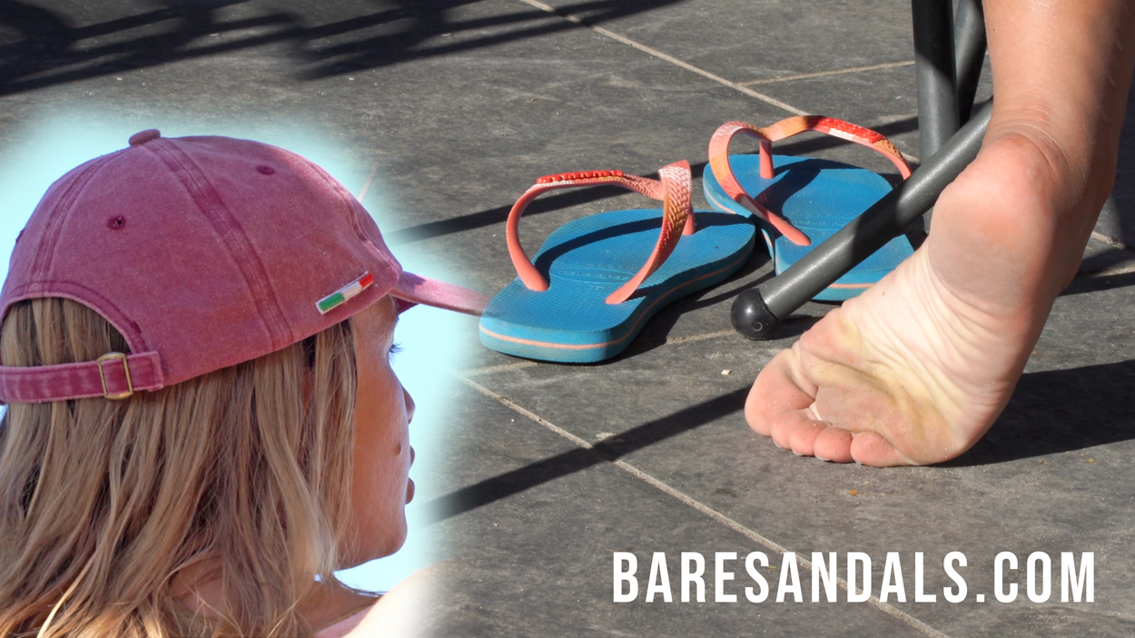13454 Woman with golden sandals relax in ferry boat Candid feet
