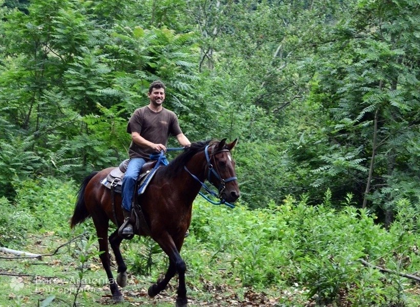 Horseback riding in the Garni Barev Armenia Tour