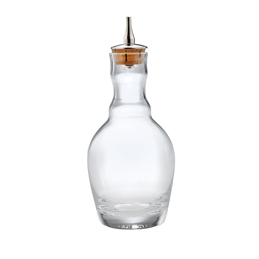 7.4 oz. Glass Bitters Bottle Contemporary Design Stainless Steel Top