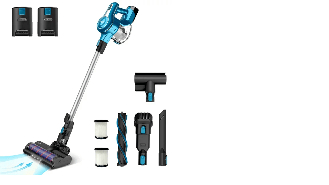INSE 30Kpa 300W Cordless Vacuum Cleaner with 2 Batteries,Rechargeable