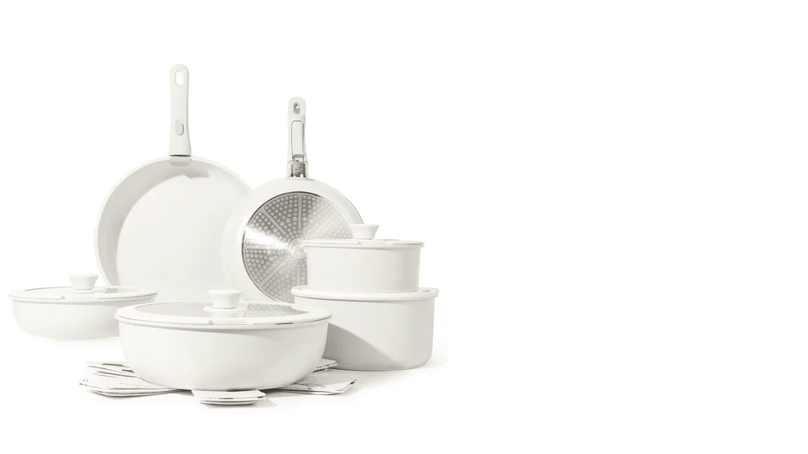 Carote Nonstick Cookware Sets, 17 Pcs Granite Non Stick Pots and Pans