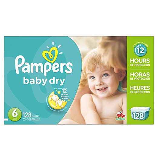 Pampers Baby Dry, size 6 (128 count package) only 17.40