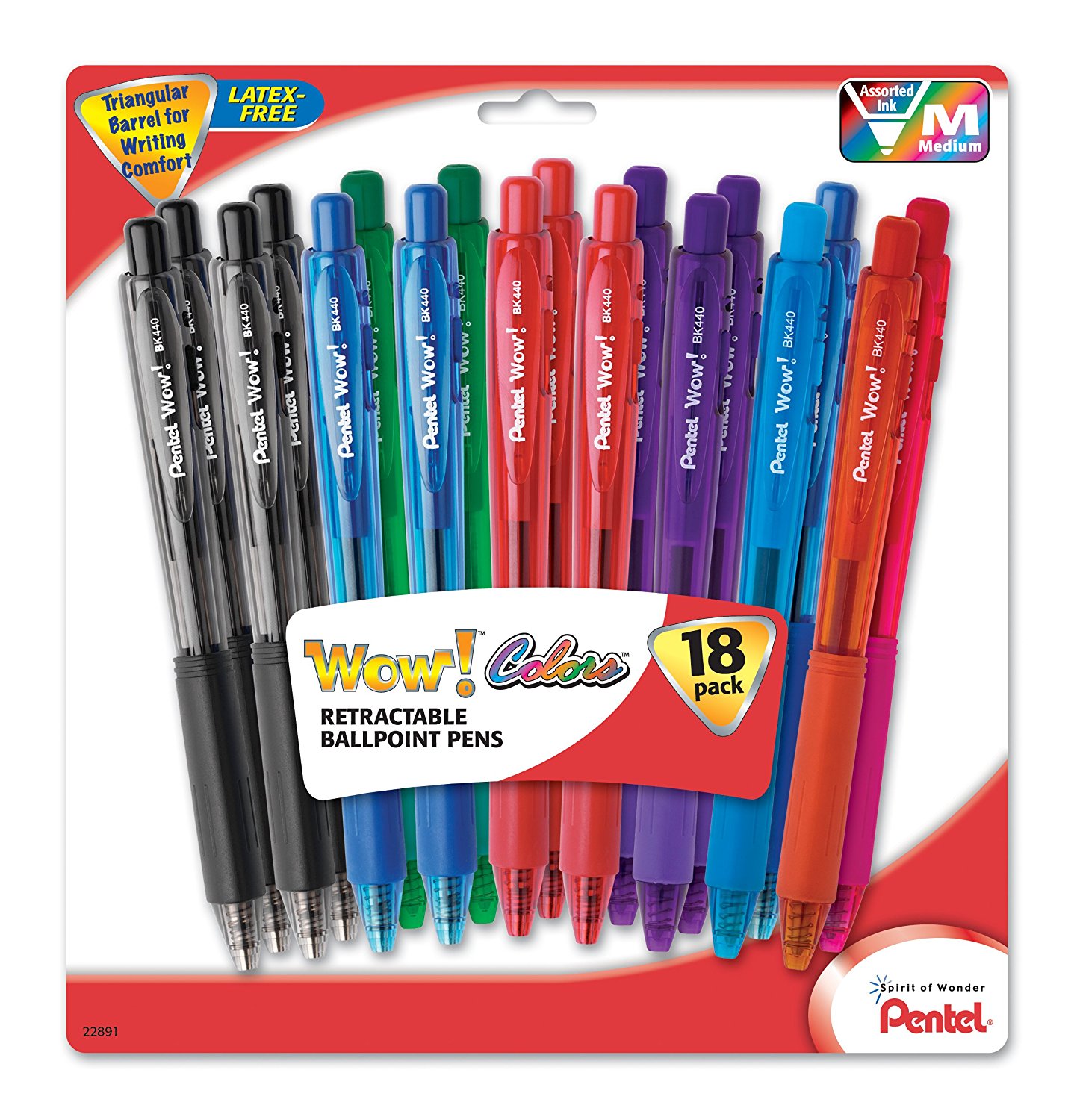 Pentel WOW! Retractable Ballpoint Pens 18Pack 5