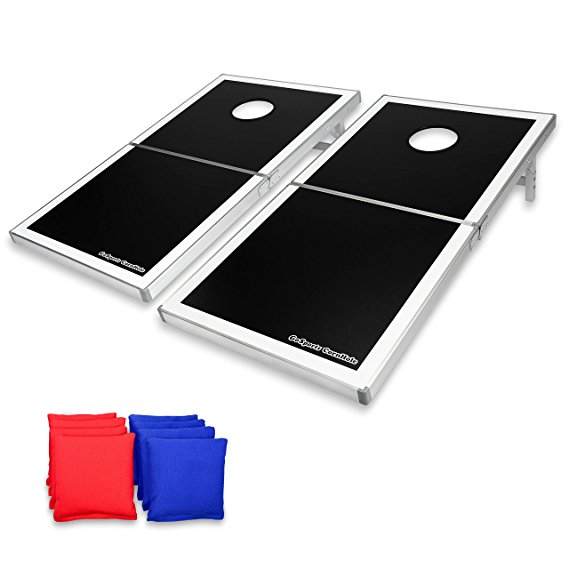 GoSports Cornhole PRO Regulation Size Bean Bag Toss Game Set Foldable
