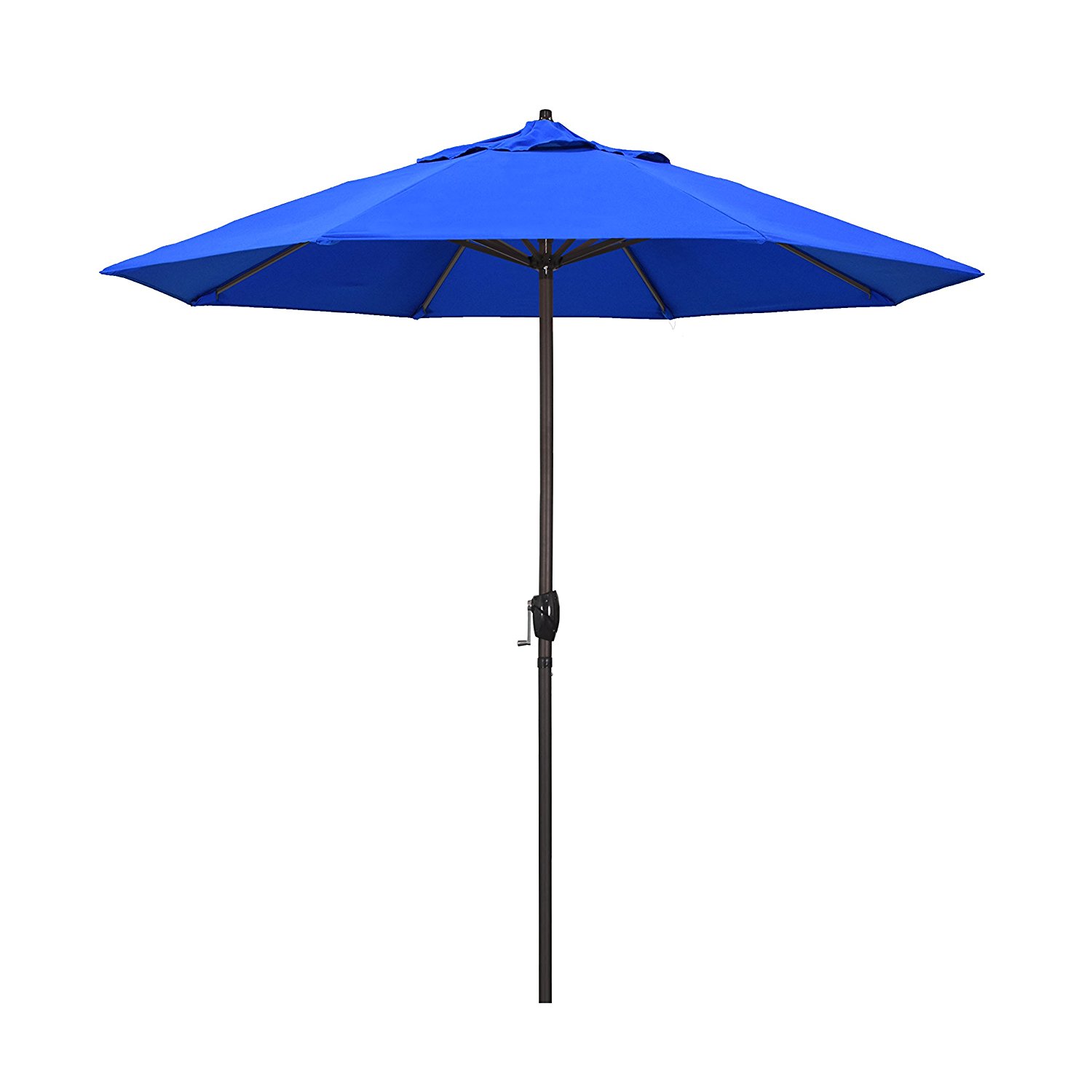 California Umbrella 9' Round Aluminum Market Umbrella, Crank Lift, Auto