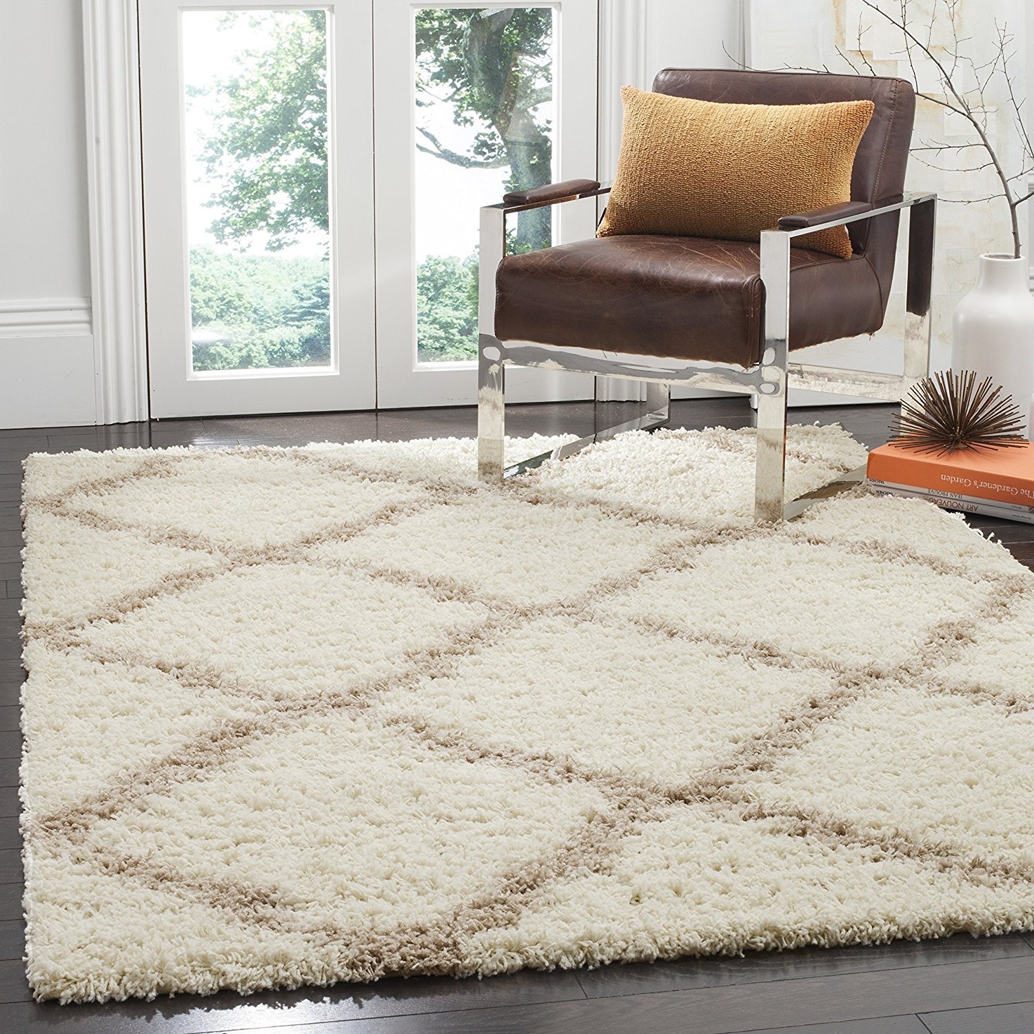 beige shag rug Living room decorating ideas how to decorate a small living