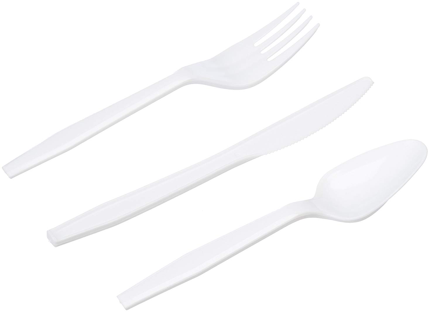 AmazonBasics LightWeight Plastic Cutlery Kits White, 500Pack 6.38