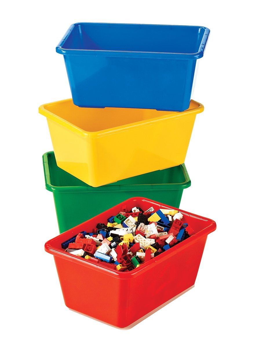 Tot Tutors Kids' Primary Colors Small Storage Bins, Set of 4 6.21