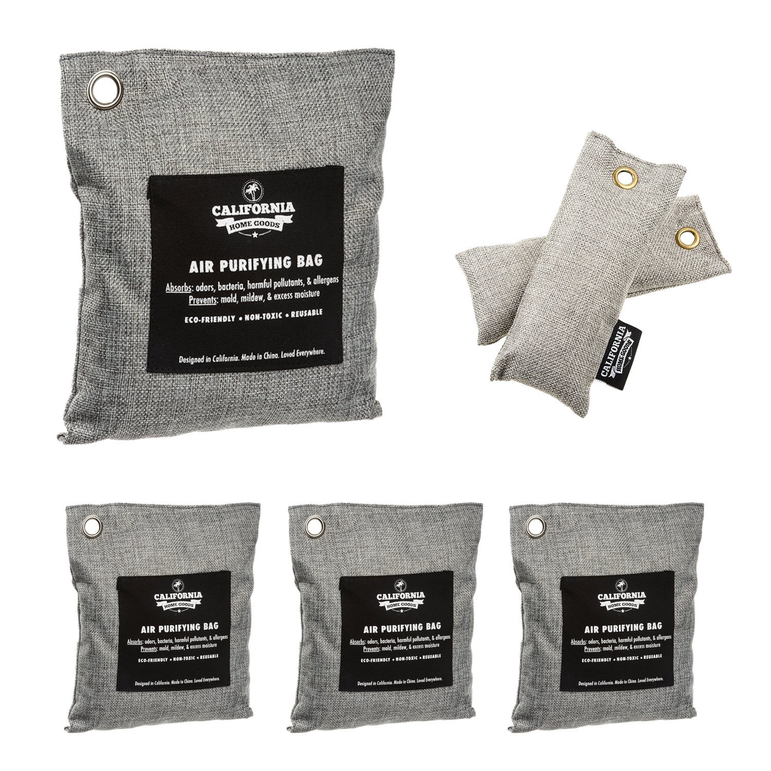 6 Pack Activated Charcoal Deodorizer Odor Neutralizer Bags Complete