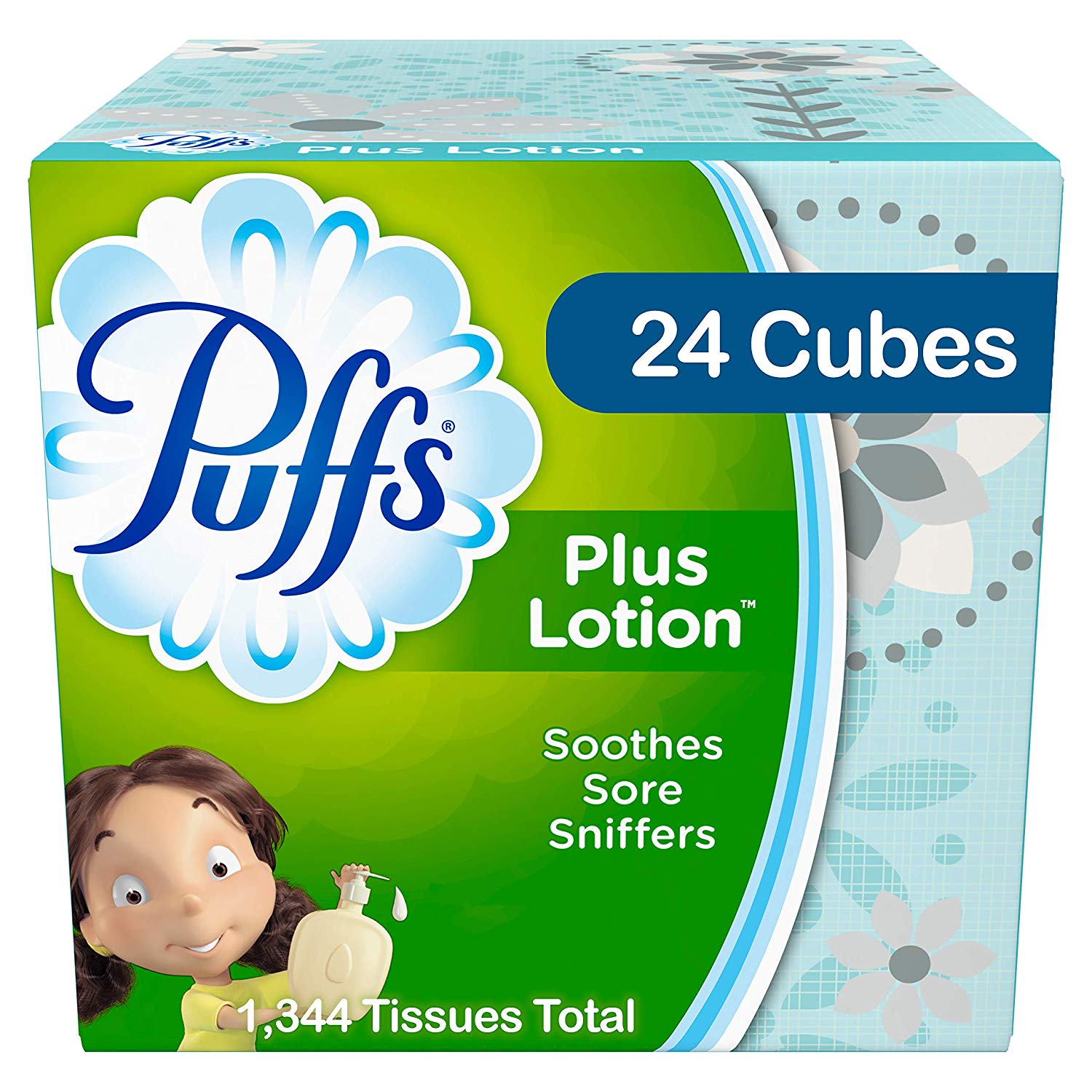 Puffs Plus Lotion Facial Tissues, 24 Cube Boxes, 56 Tissues per Box 20.50