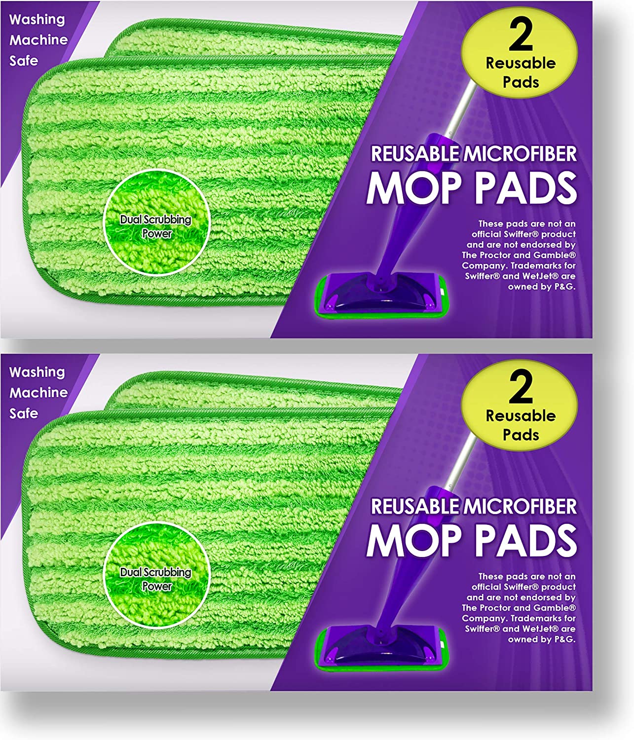 Reusable Mop Pads Fit Swiffer WetJet Washable Microfiber Mop Pad