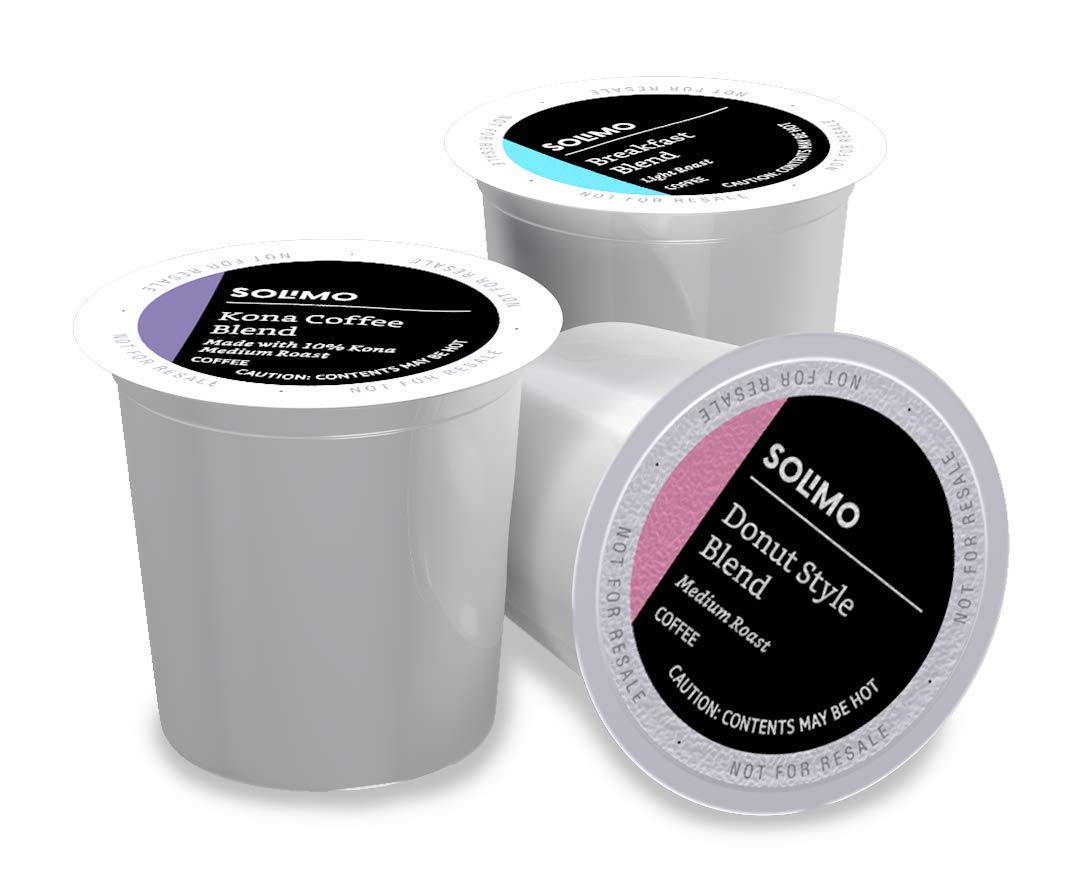 Amazon Brand 100 Ct. Solimo Variety Pack Light and Medium Roast