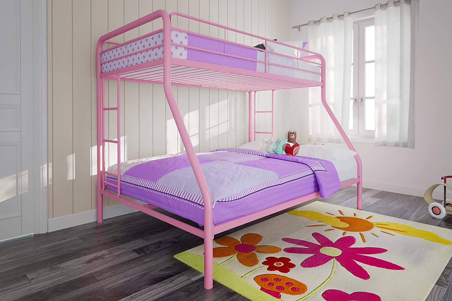 DHP TwinOverFull Bunk Bed with Metal Frame and Ladder, SpaceSaving
