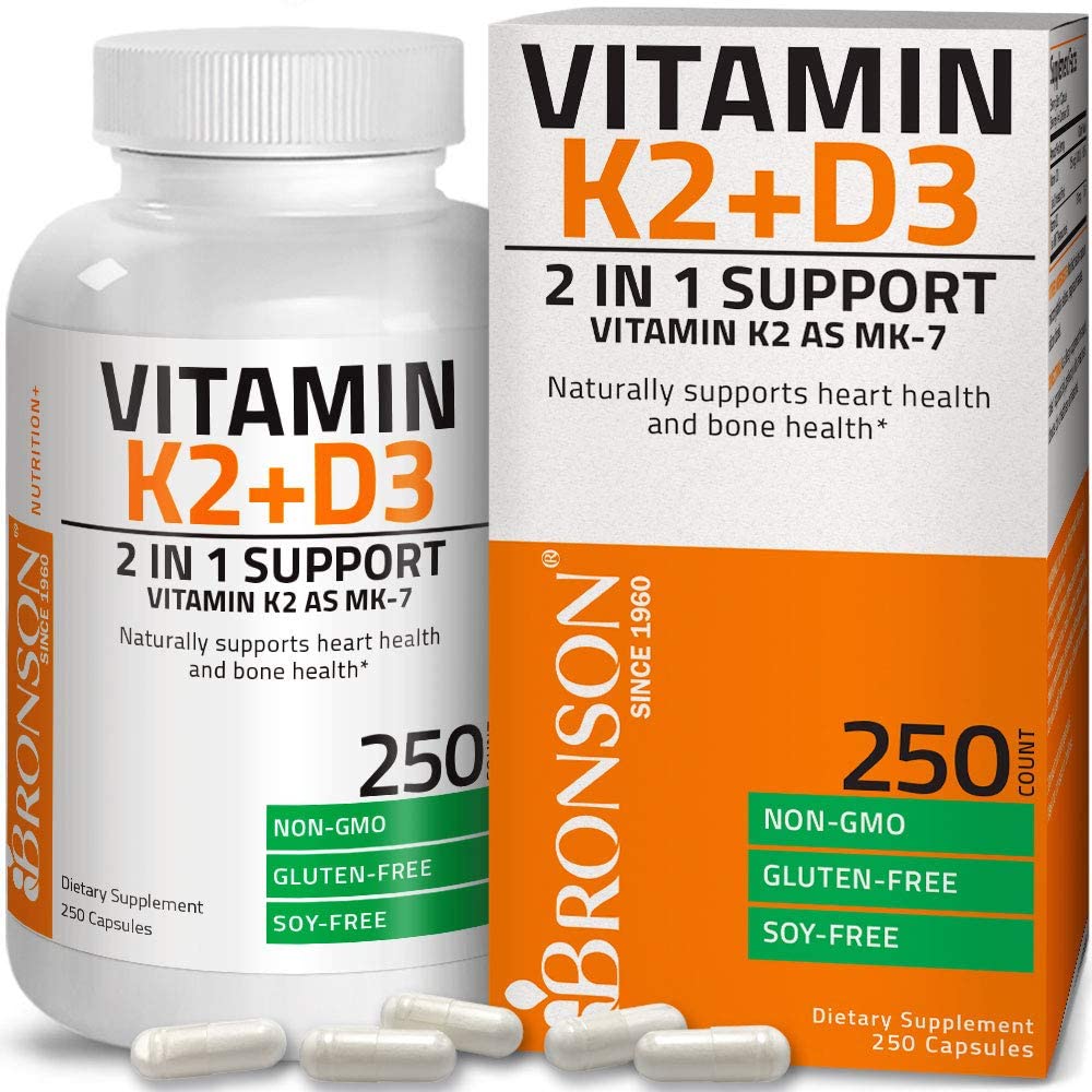 Vitamin K2 (MK7) with D3 Supplement Bone and Heart Health NonGMO