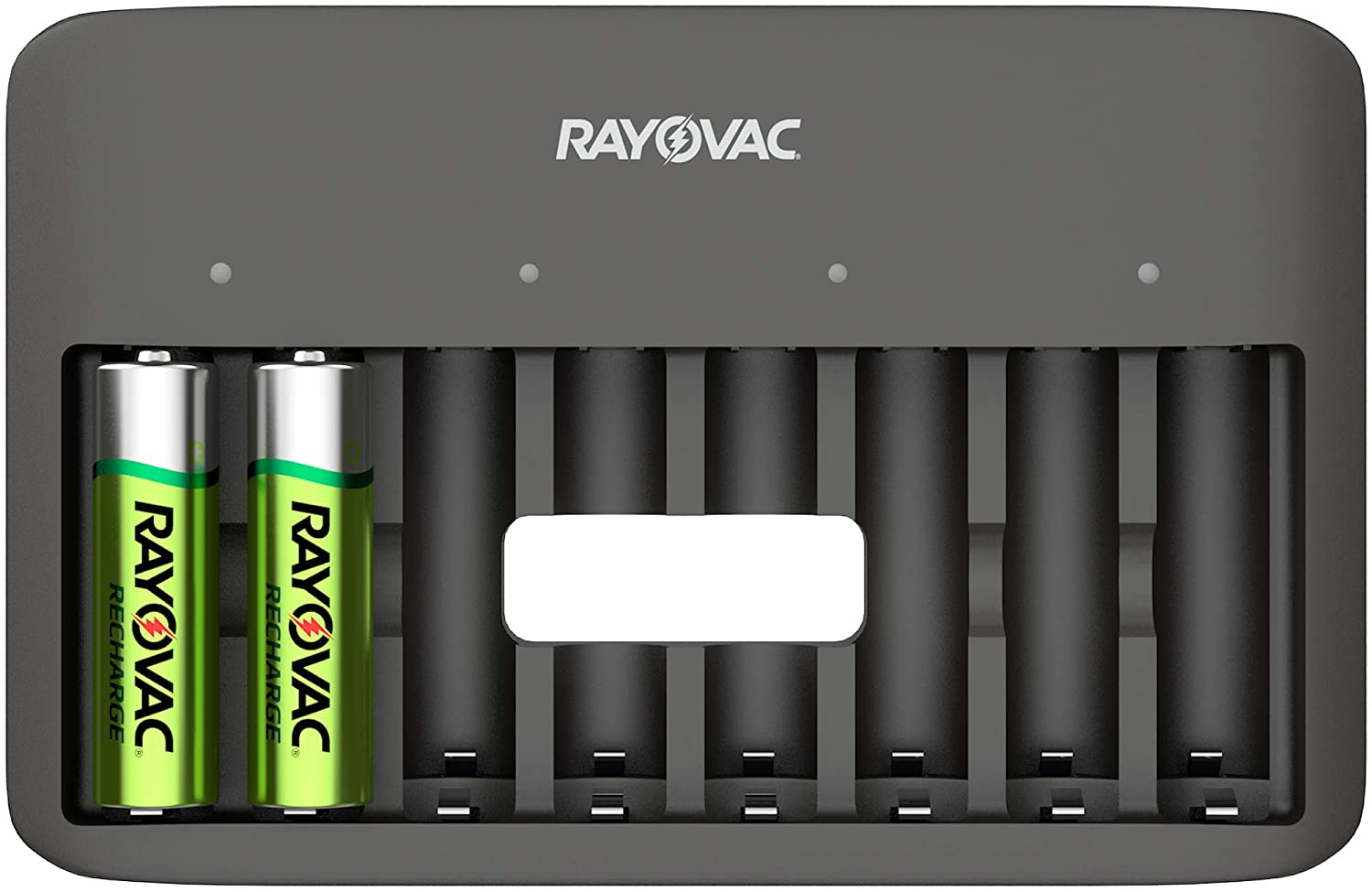 Rayovac USB Battery Charger, 8 Bay Charger for NiMH AA and AAA Rechargeable Batteries, Fast