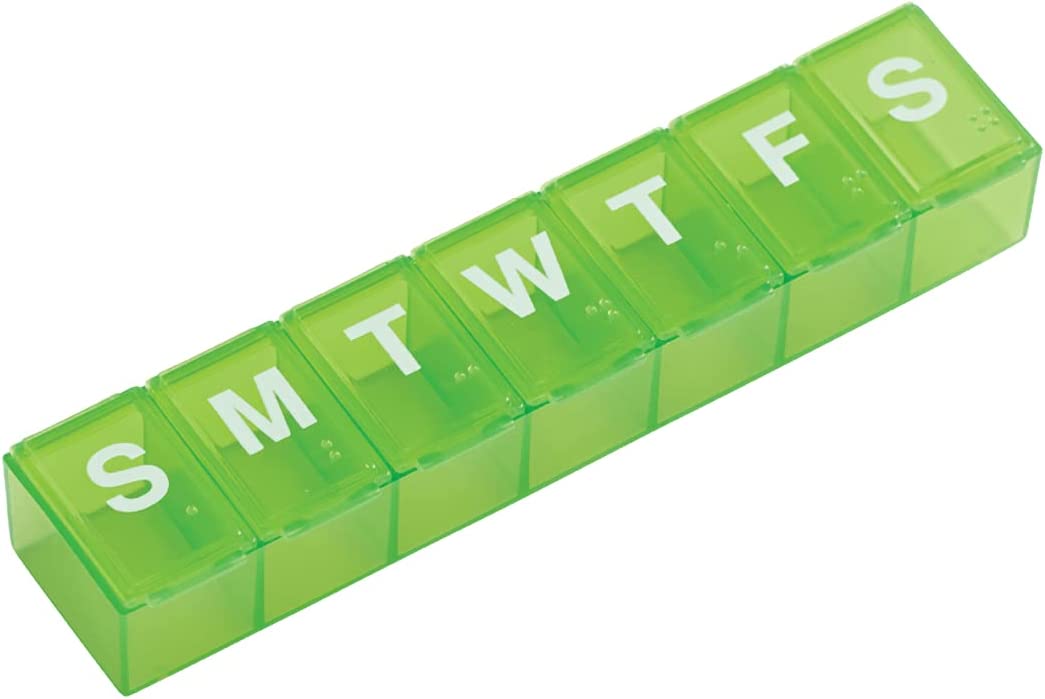 EZY DOSE Weekly (7Day) Pill Organizer, Vitamin and Medicine Box, Large