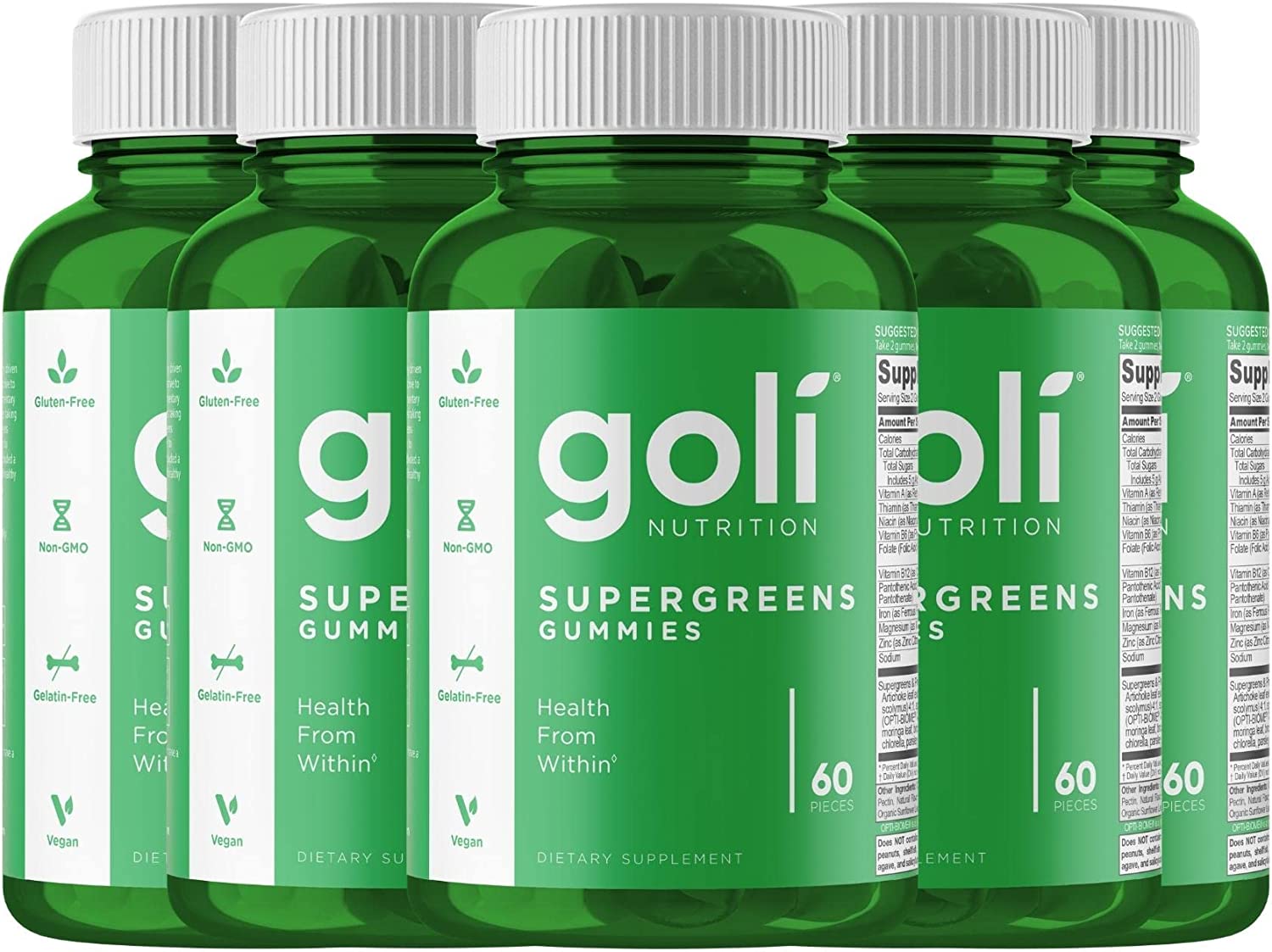 GOLI SUPERGREENS Vitamin Gummy 300 Count with Essential Vitamins and Minerals. Health from
