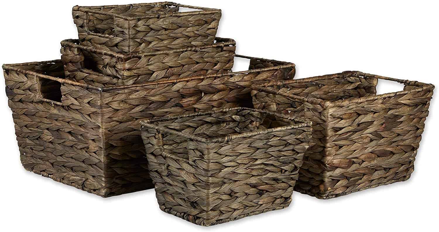 DII Hyacinth Collection Storage Baskets, Large Set, Assorted Sizes