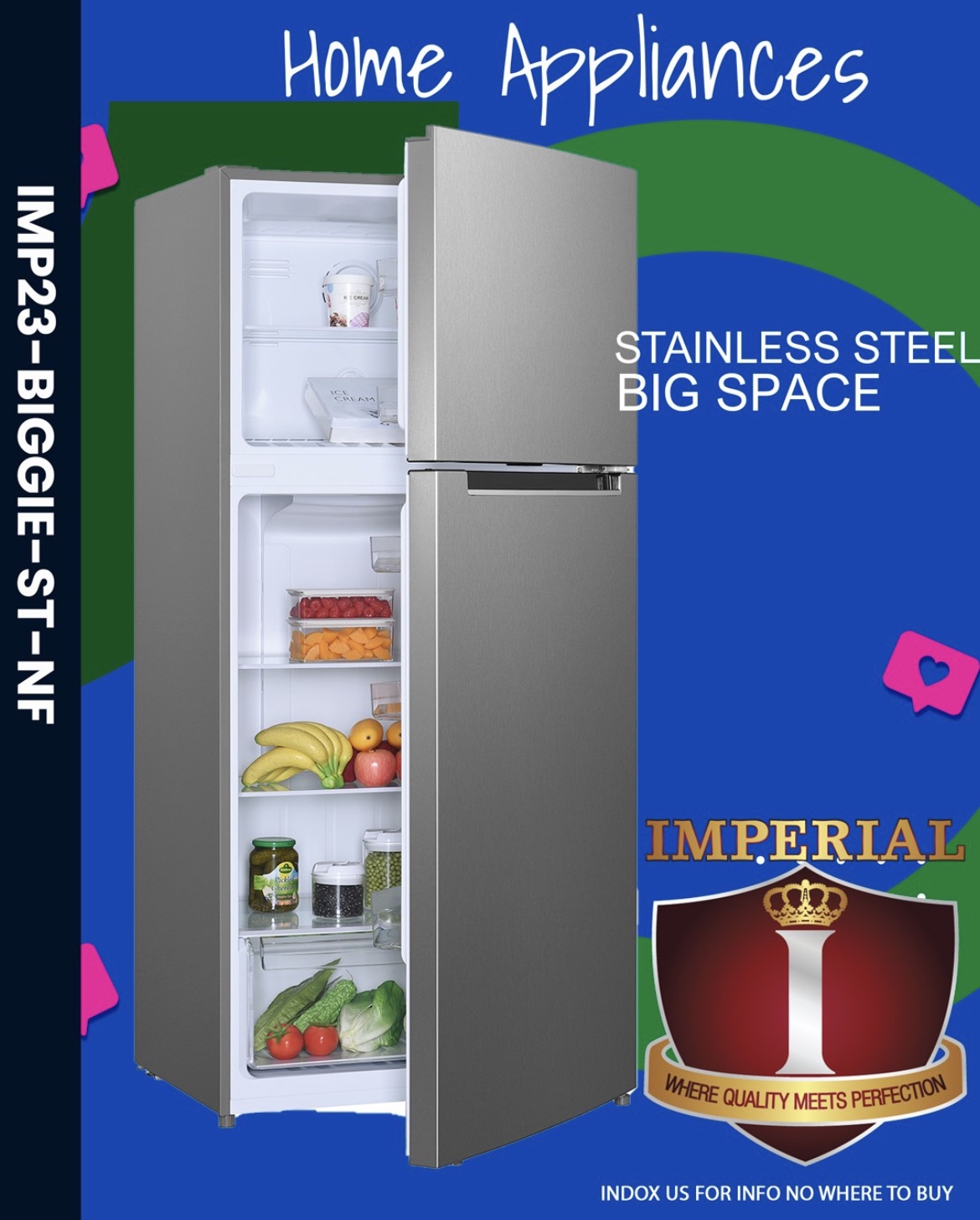 IMPERIAL 23 CB NO FROST REFRIGERATOR “BIGGIE” » BarGAINSjam