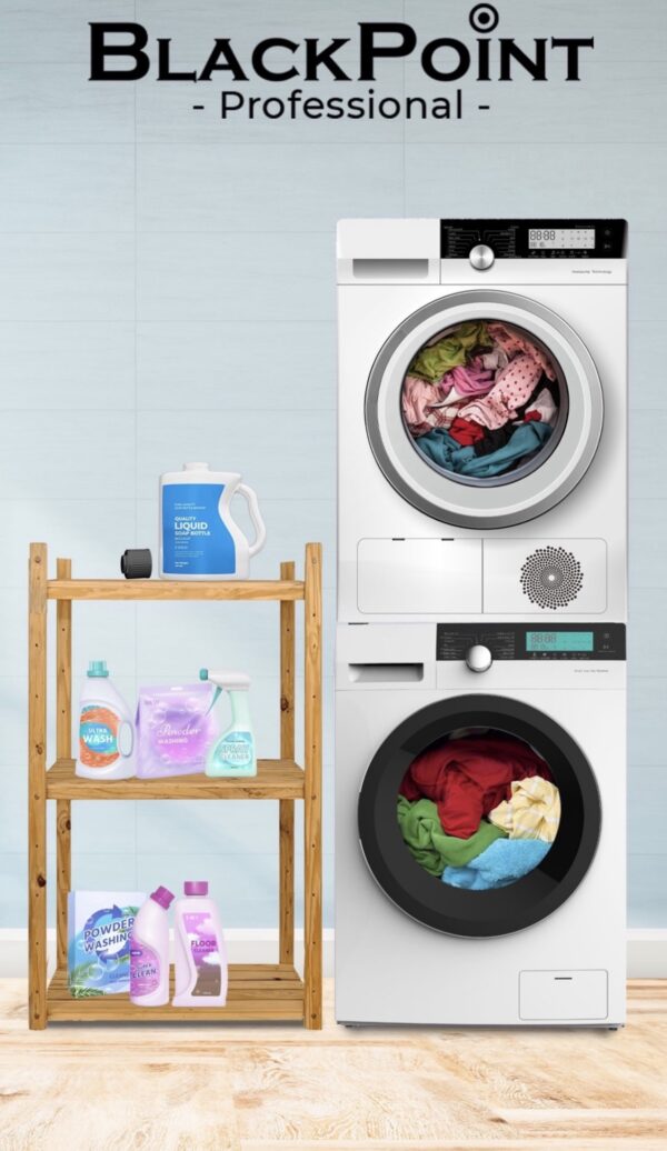 BLACKPOINT STACKABLE WASHER AND DRYER COMBO WITH STACKING KIT (220v