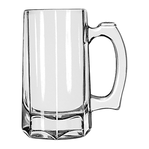Libbey 5206 Paneled Beer Stein Glass 12 oz Bargreen Ellingson