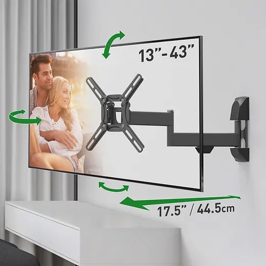 13" 43" 4 Movement Full Motion TV Wall Mount Extension, Swivel