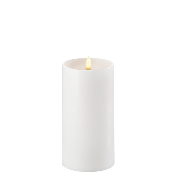 Uyuni LED Pillar Candle (with shoulder) 15cm White Barkers Wexford