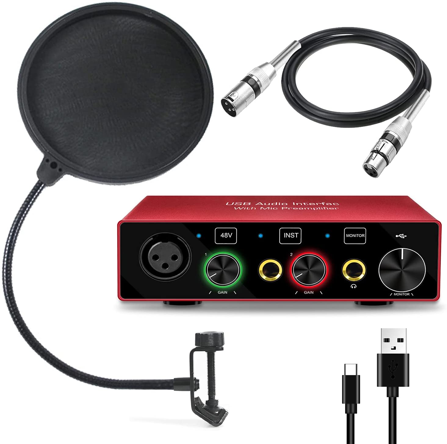 Dingsun USB Audio Interface with Mic Preamplifier at 59.99(Save 33