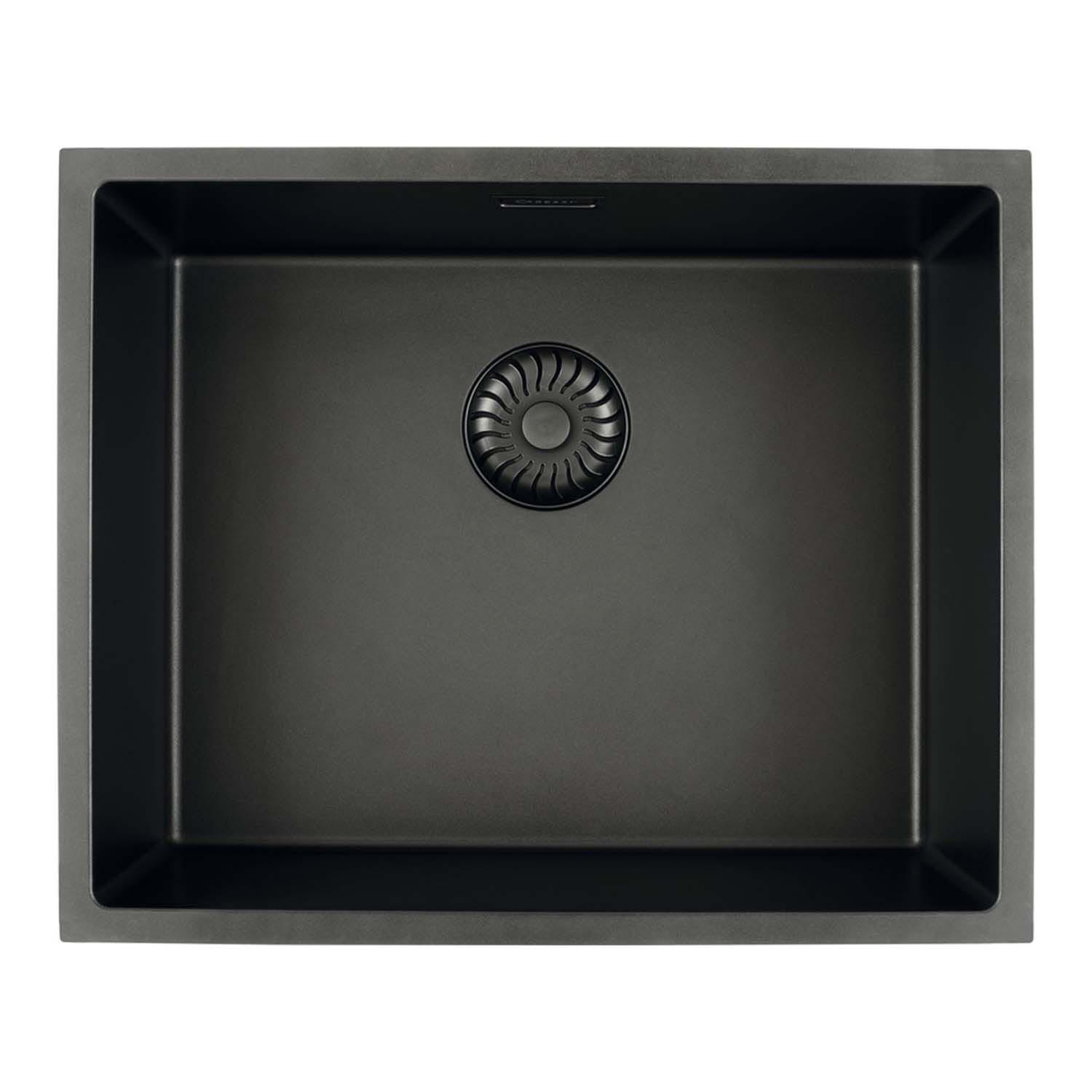 Spoelbak RVS Caressi Enkel 500mm zwart Barmann