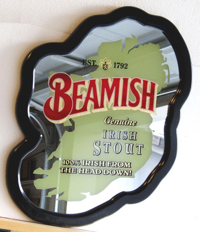Beamish Irish Stout Ireland Shaped New Bar Mirror