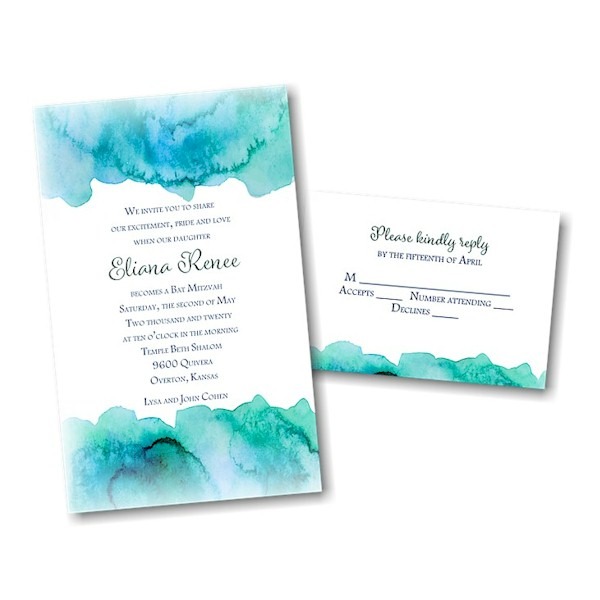 Eliana in Blue Bat Mitzvah Invitation Sample Bar Mitzvah Invitations