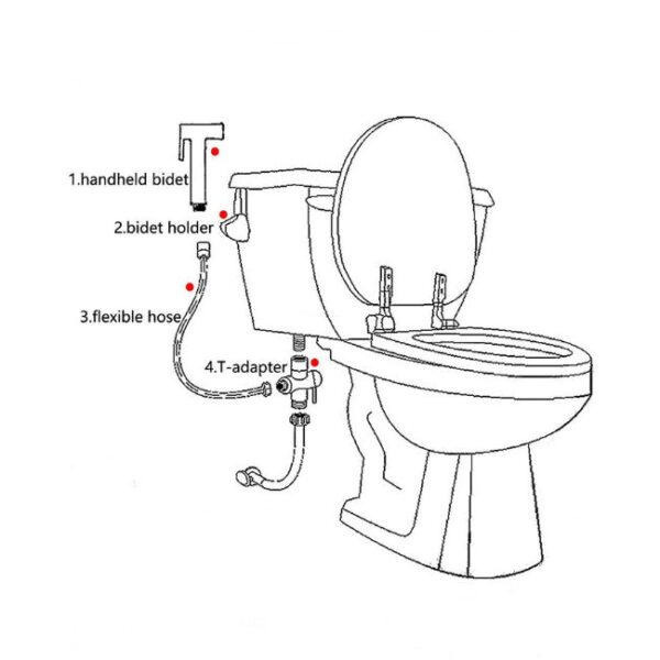 Shattaf Bidet Sprayer Kit Hand Held Fitting Include Toilet Sprayer