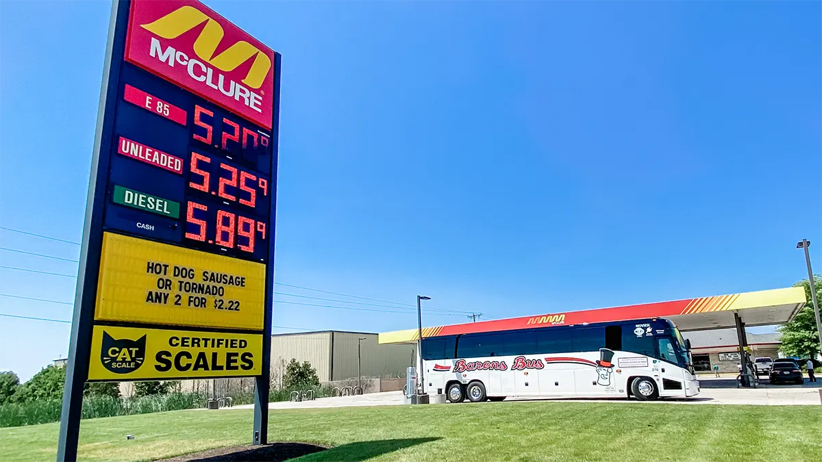 Decatur McClure Gas Station Barons Bus