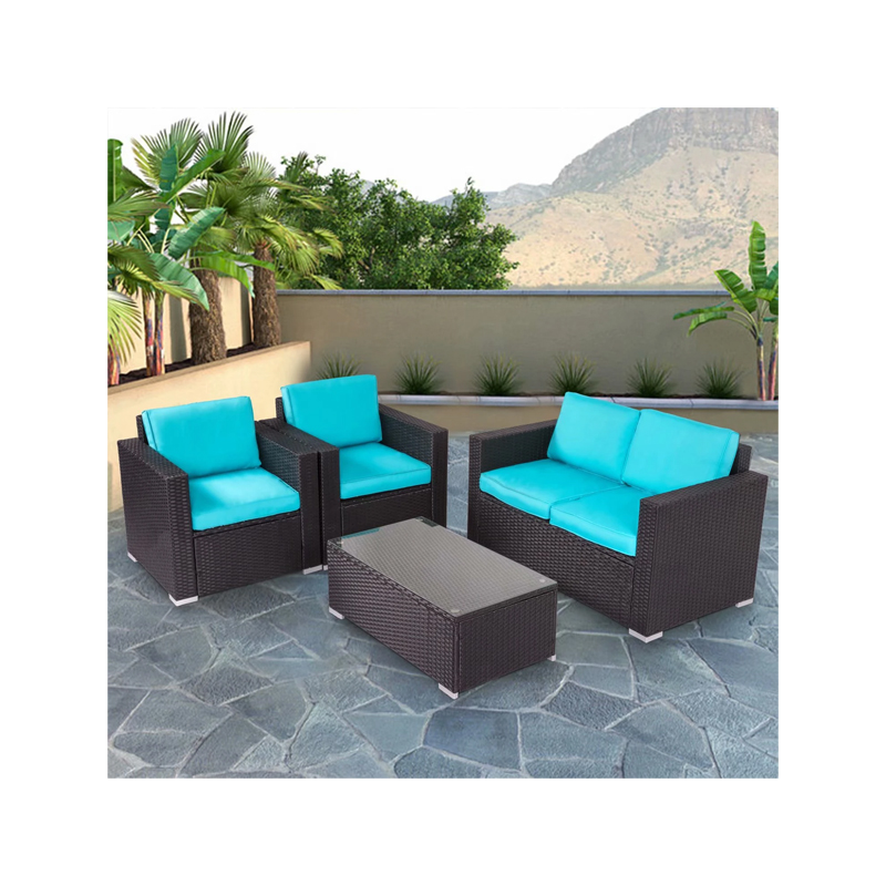 4 Pcs Outdoor Patio Rattan Sofa Set price in Pakistan Baroon