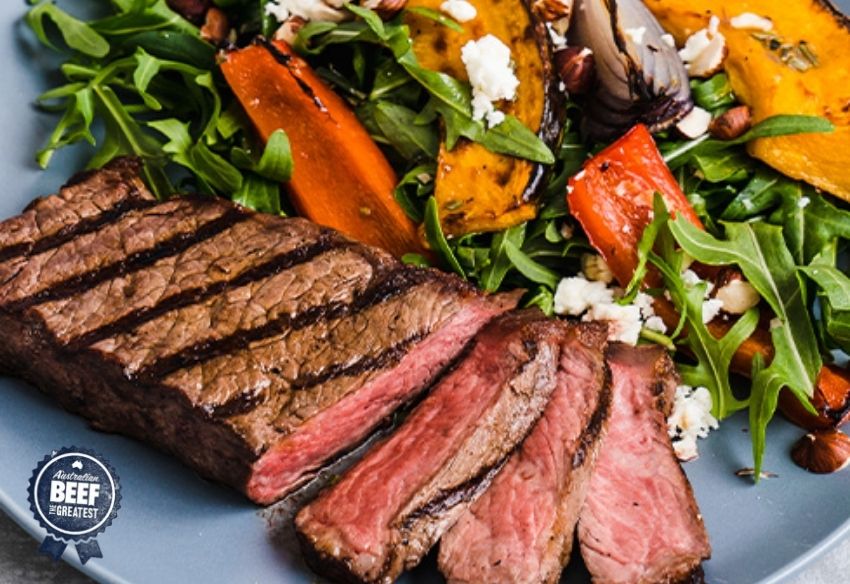 Porterhouse Steak with Roast Veg Salad The Barossa Coop