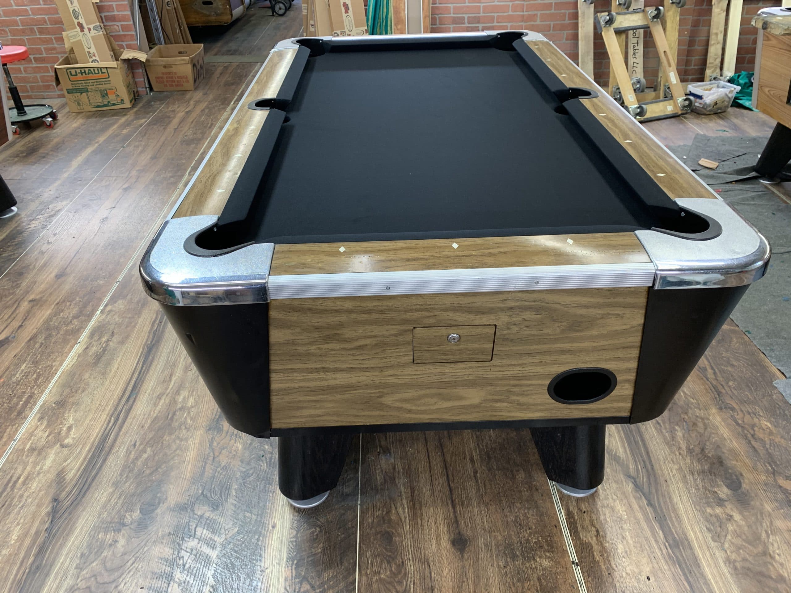 6′ Valley Light Oak Used Coin Operated Pool Table Used Coin Operated