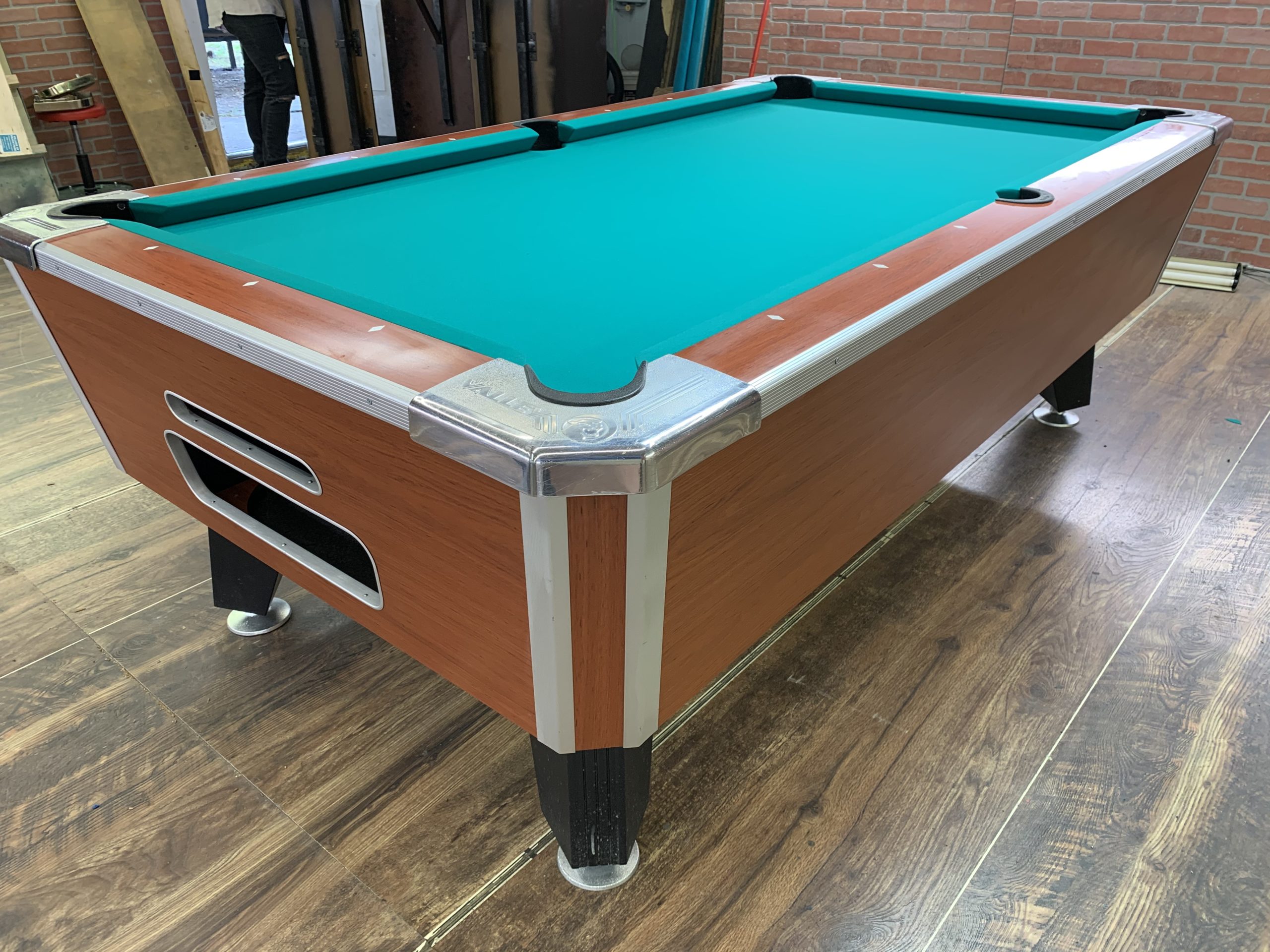 7′ Valley Orange/Brown New Style Used Coin Operated Pool Table Used